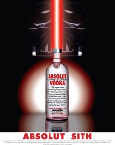 Absolut vodka was an assignment that all students had to come up with their own creative take on.