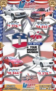Weekly full page car ad for local dealership